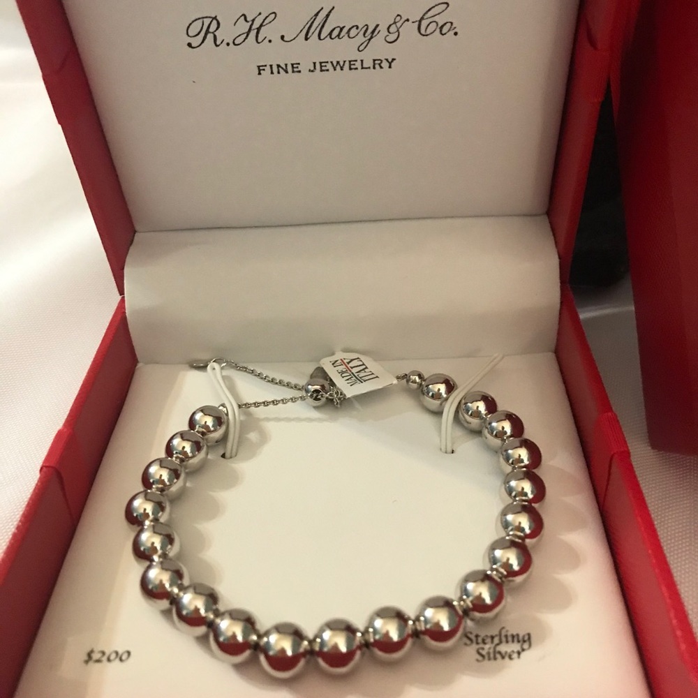 Sterling Silver bolo bead bracelet